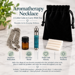 Handcrafted aromatherapy necklace by My Artful Gifts