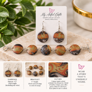 Handcrafted polymer clay jewelry by My Artful Gifts
