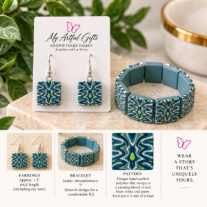 Handcrafted polymer clay jewelry by My Artful Gifts