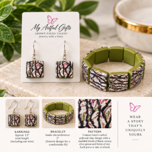 Handcrafted polymer clay jewelry by My Artful Gifts